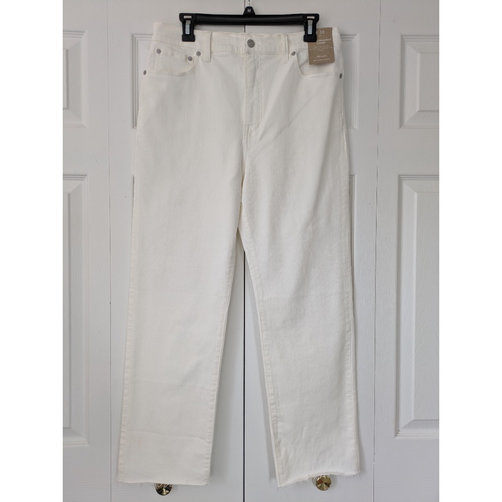 Madewell '90s Straight Crop Jeans‎ High Rise Tile White Denim Sze 30 NWT NQ179
